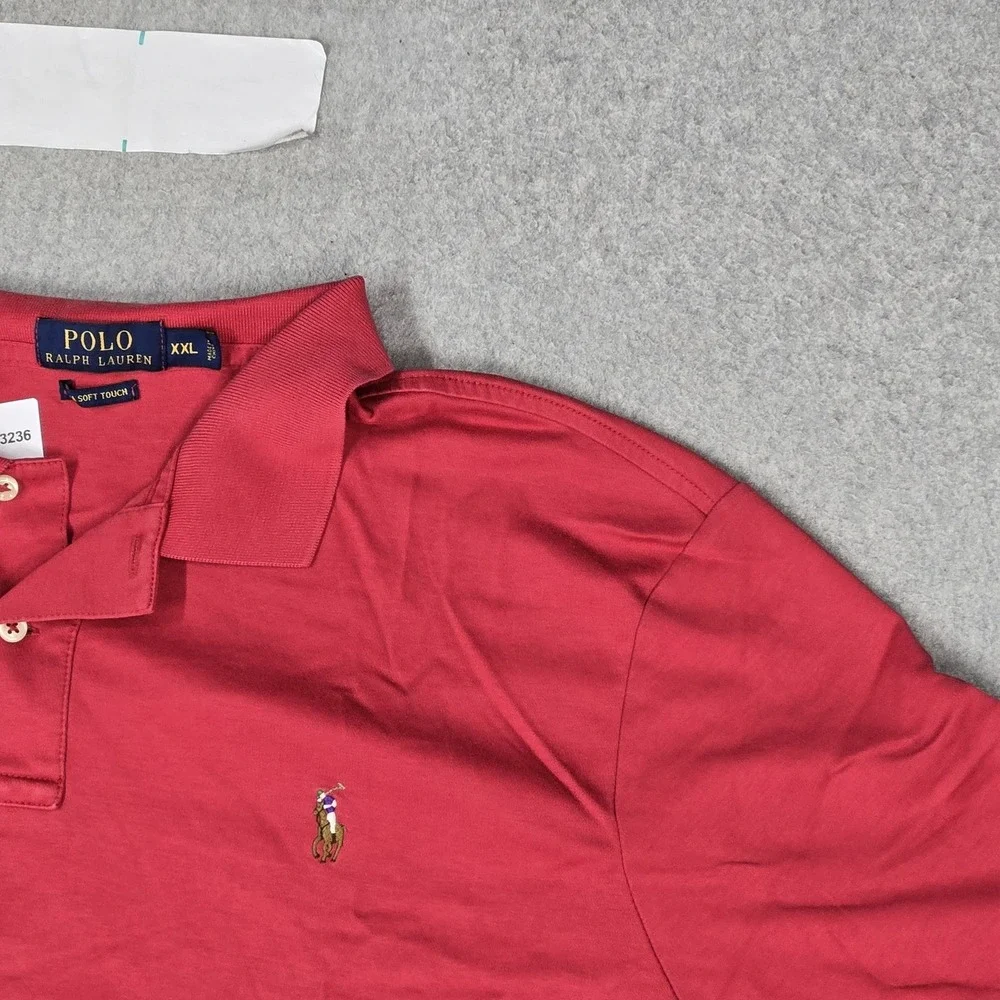 Polo Ralph Lauren Men Polo XXL Red Embroidered Pony Pima Soft
